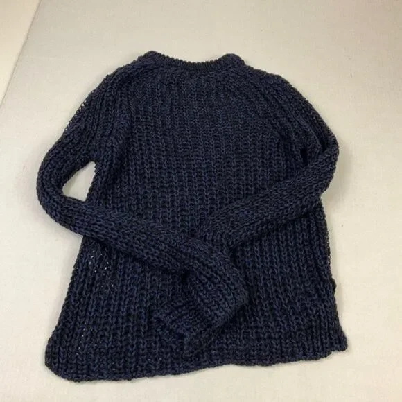 Zara Womens Cable Knit Tunic Sweater Black Blue Long Sleeve Pullover S Small - Picture 10 of 11